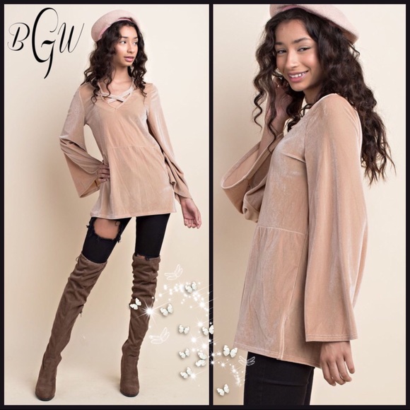 🆕5⭐️Gorgeous Velvet Tunic Top - Picture 1 of 6